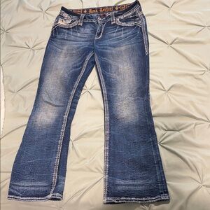 Rock Revival Women's Distressed Blue easy boot cut Jeans